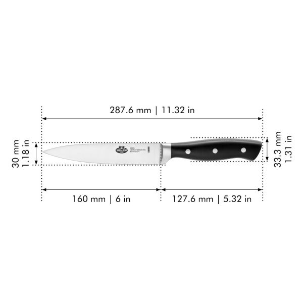 BALLARINI Brenta Fleischmesser Küchenmesser Kochmesser 16 cm, Glattschliff