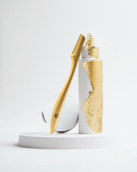 Zwilling Premium Gesichtshaar-Rasierer in Gold mit auswechselbaren Edelstahl-Klingen