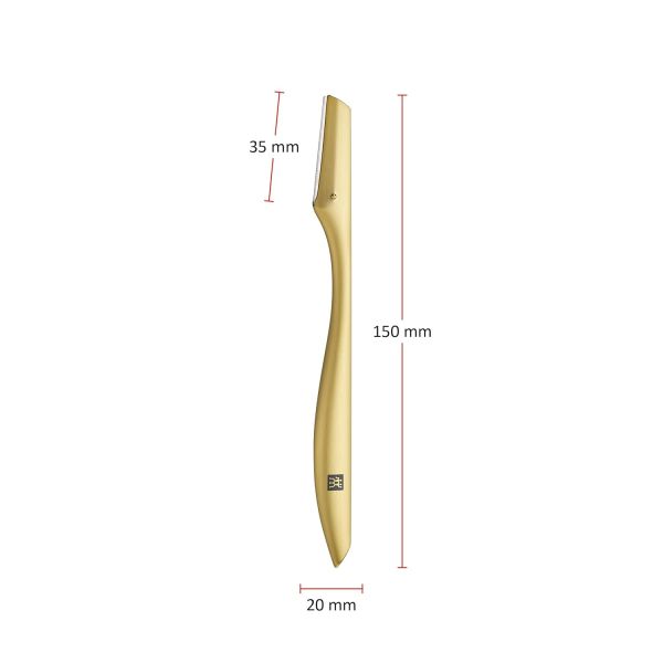 Zwilling Premium Gesichtshaar-Rasierer in Gold mit auswechselbaren Edelstahl-Klingen