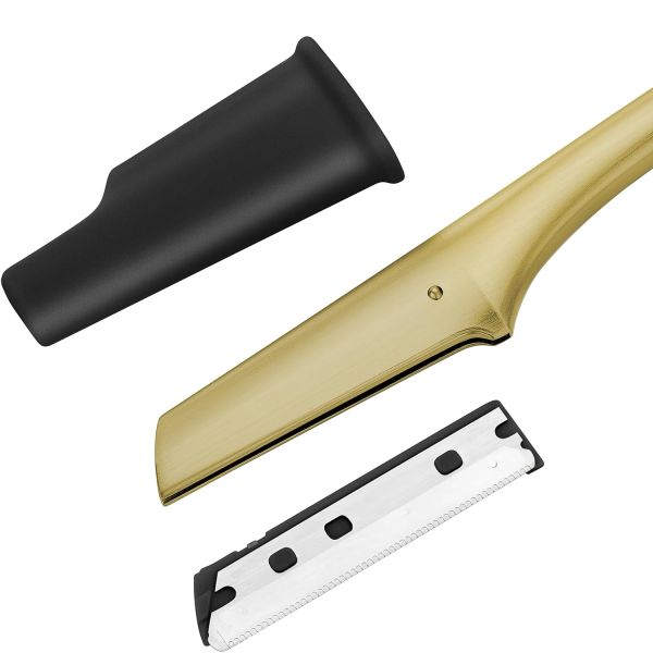 Zwilling Premium Gesichtshaar-Rasierer in Gold mit auswechselbaren Edelstahl-Klingen