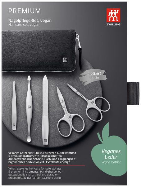 Zwilling Professionelle Premium Maniküre Set 5 tlg. vegan, schwarz