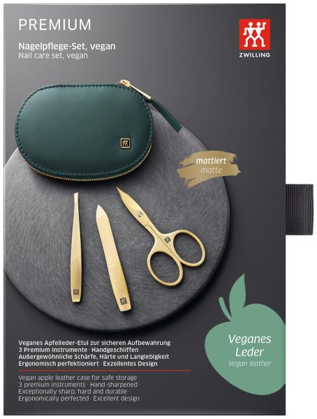 Zwilling Premium Maniküre Set 3 tlg. vegan, grün Rostfreier Edelstahl
