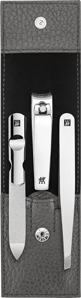 ZWILLING Maniküre und Pediküre Set Classic INOX Reise Etui Set Nagelpflege Leder 3-teilig