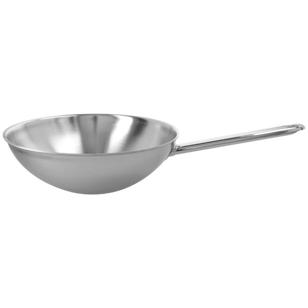 Demeyere Apollo 7 Wok flacher Boden 26 cm, 18/10 Edelstahl 7-Schicht-Material