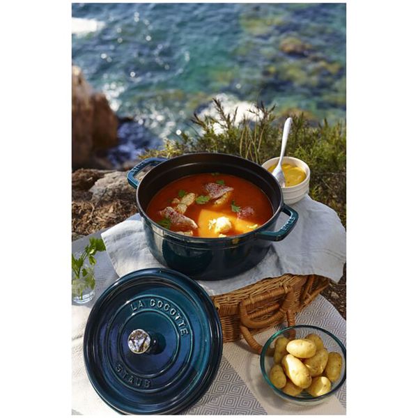 Staub La Cocotte Töpfe und Pfannen Cocotte, 28 cm | La-Mer | rund | Gusseisen