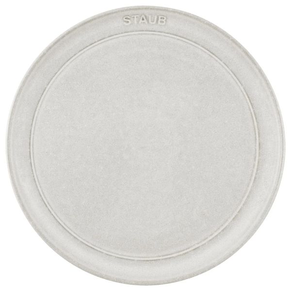 Staub Dining Line Teller flach, 20 cm Weisser Trüffel Keramik kratzfest