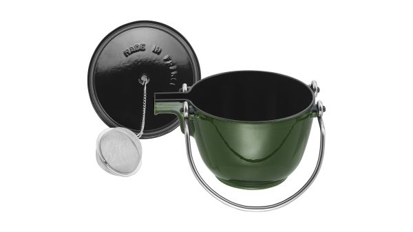 Staub Specialities Teekessel, 16 cm rund Basilikum-Grün 1,1L