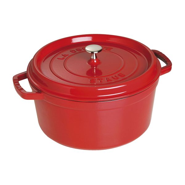 Staub La Cocotte Cocotte, 28 cm Kirsch-Rot rund Gusseisen Kirsch-Rot