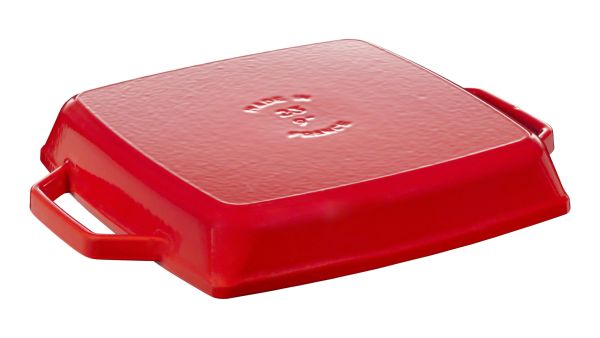STAUB Grill Pans Grillpfanne, 28 cm quadratisch Gusseisen Kirsch-Rot