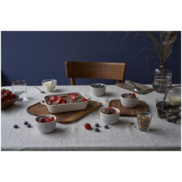 Staub Ceramique Ofenformenset, 3-tlg rechteckig Elfenbein-Weiß Elfenbein-Weiß