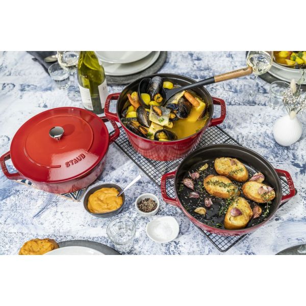 Staub La Cocotte Kochtopfset, 3-tlg rund Gusseisen Kirsch-Rot