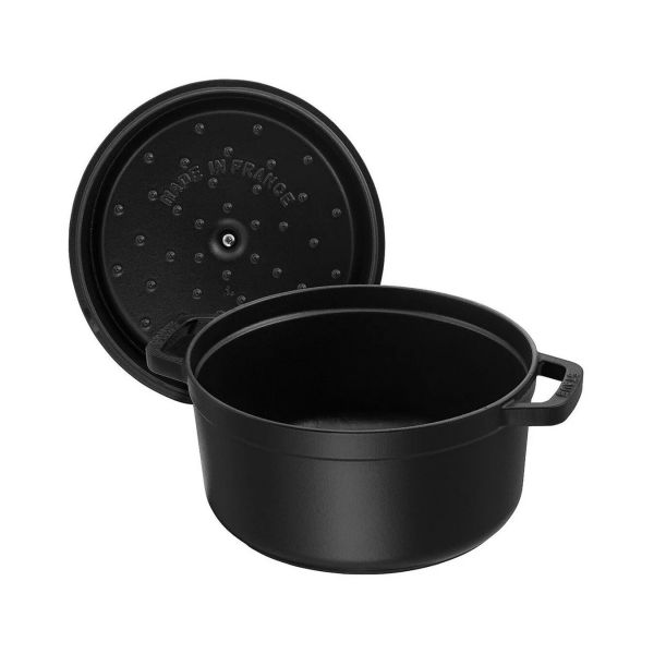 Staub La Cocotte 28 cm Schwarz rund Gusseisen Bräter Kochtopf Schmortopf