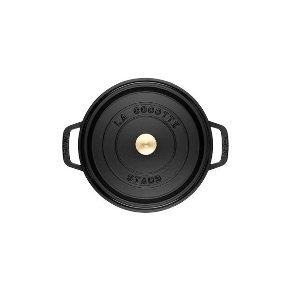 Staub La Cocotte 28 cm Schwarz rund Gusseisen Bräter Kochtopf Schmortopf