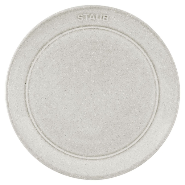 Staub Dining Line Teller flach 22 cm, Keramik, Weisser Trüffel