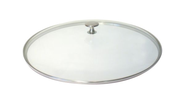 Staub Glasdeckel Topfdeckel Deckel, flach vernickelter Knopf 37 cm