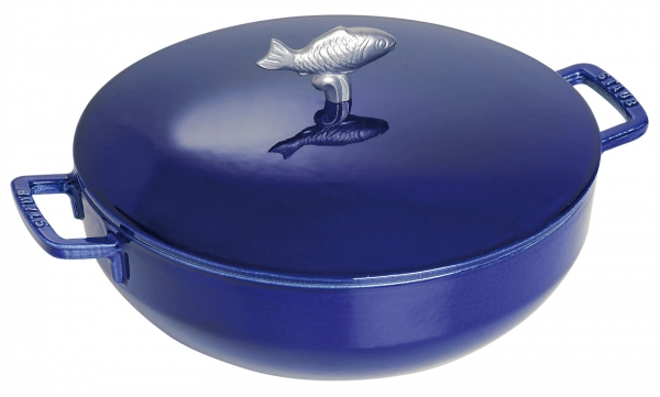 Staub Kochgeschirr Fischcocotte rund Dunkelblau 28 cm