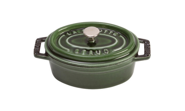 Staub Cocotte Bräter 29 cm basilikumgrün oval