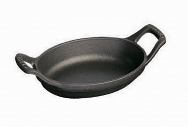 Staub Mini Teller Auflaufform oval 15 cm schwarz