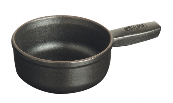 Staub Kochgeschirr Mini-Fondue-Topf rund Schwarz 12 cm