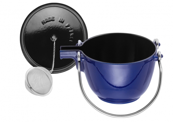 Staub Teekanne - Wasserkessel, rund Dunkelblau 16,5 cm 1,15 l