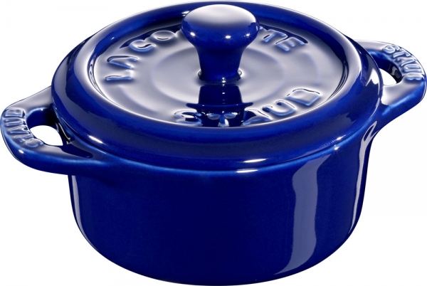 Staub Keramik Mini Cocotte, rund dunkelblau 10 cm Ceramic