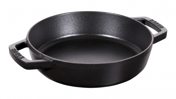 Staub Kochgeschirr Bratpfanne Schmorpfanne mit 2 Griffen Schwarz 34 cm