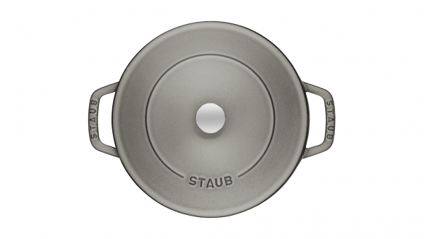 Staub Kochgeschirr Multifunktionsbräter mit Chistera Drop Structure Bräter Bratentopf rund Graphitgrau 24 cm