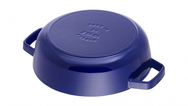 Staub Kochgeschirr Multifunktionsbräter mit Chistera Drop Structure Bräter Bratentopf rund Dunkelblau 24 cm