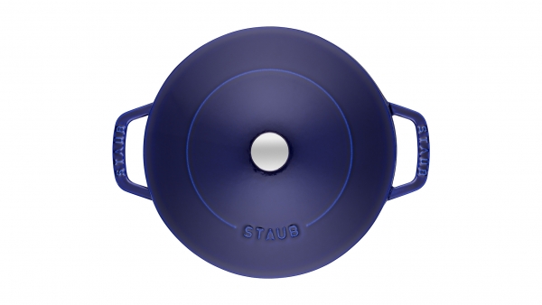 Staub Kochgeschirr Multifunktionsbräter mit Chistera Drop Structure Bräter Bratentopf rund Dunkelblau 24 cm