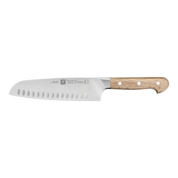 ZWILLING Pro Wood Santokumesser, Messer 14 cm Natur Stein Eiche Holz Griff