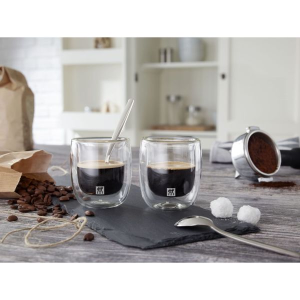 ZWILLING Sorrento Doppelwandiges Glas, Espresso, 80 ml / 2-tlg hochwertiges Borosilikatglas