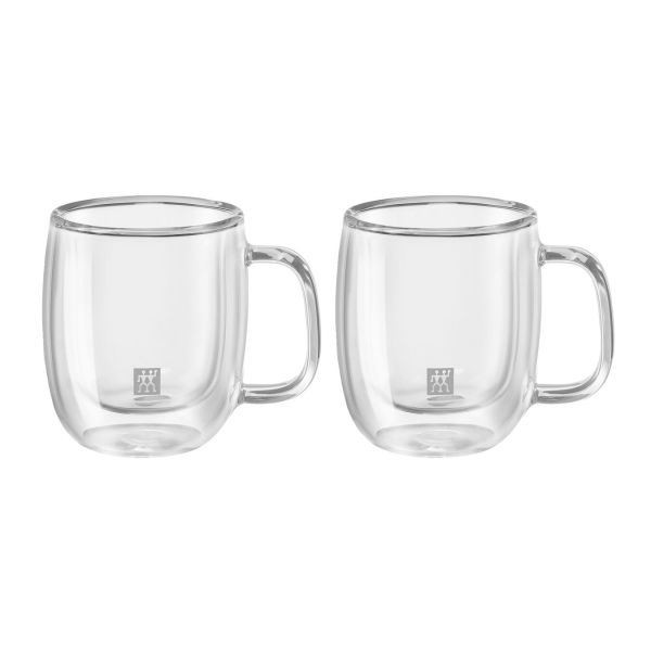 ZWILLING Sorrento Plus 2-tlg. Espresso-Set mit Henkel, 80 ml, 80 ml / 2-tlg hochwertiges  Borosilikatglas