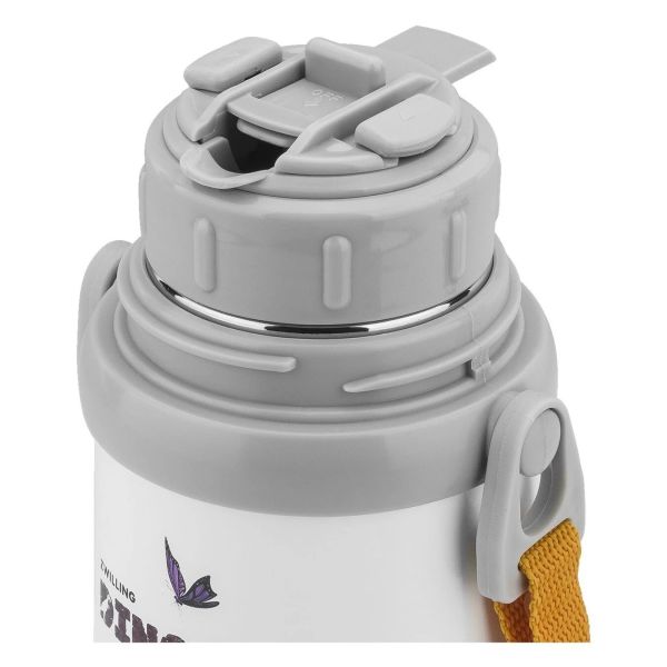 ZWILLING Thermo Thermoflasche mit Becher DINOS, 380 ml, Edelstahl, Weiß-grau