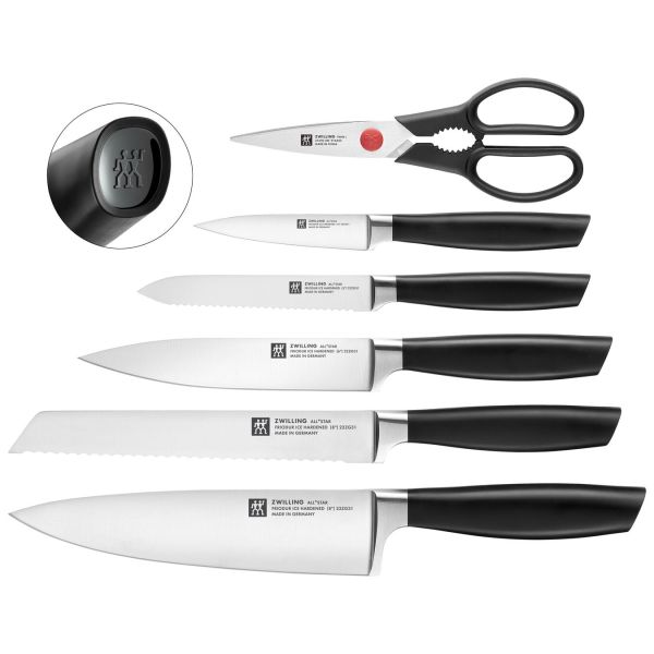 ZWILLING All * Star Messerblockset mit KiS Technologie 7-tlg, Anthrazit Eisgehärtet