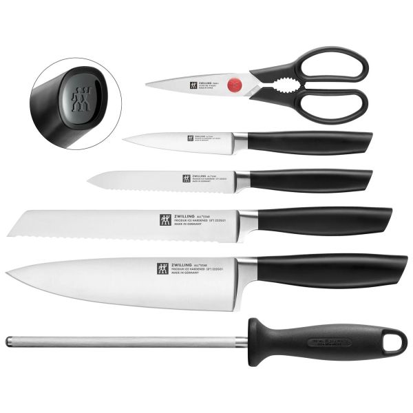 ZWILLING All * Star Messerblockset 7-tlg, Küchenmesser Kochmesser Schwarz