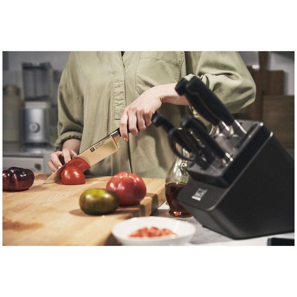 ZWILLING **** VIER STERNE Messer Selbstschärfender Messerblock, 7-tlg Esche Anthrazit