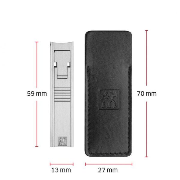Zwilling TWIN® S Nagelknipser Lederhülle + Alubox Schwarz + Geschenkverpackung