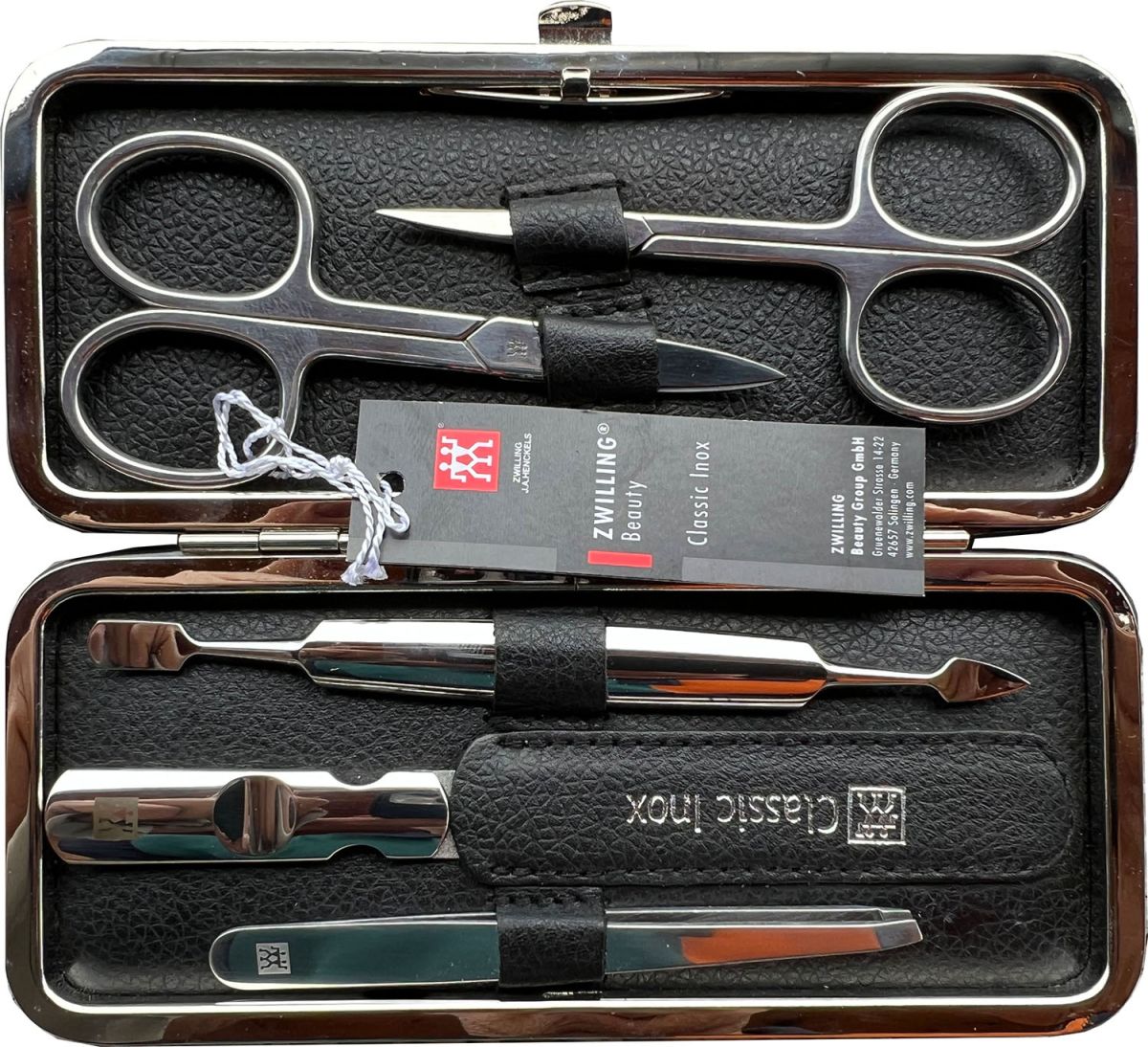 Zwilling Rahmen-Etui 5tlg. Classic Manicure Etui Maniküreset Nagelpflege  Inox