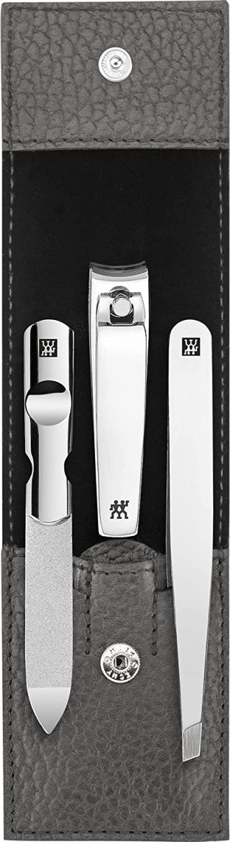 ZWILLING Maniküre und Pediküre Set Classic INOX Reise Etui Set Nagelpflege  Leder 3-teilig