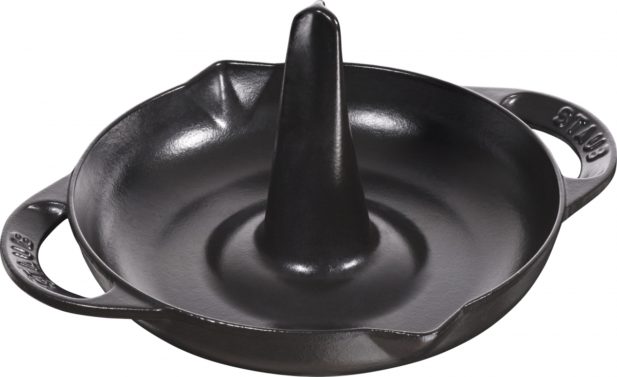 Staub Röster Hähnchenbräter Bräter schwarz 24 cm aus Gusseisen