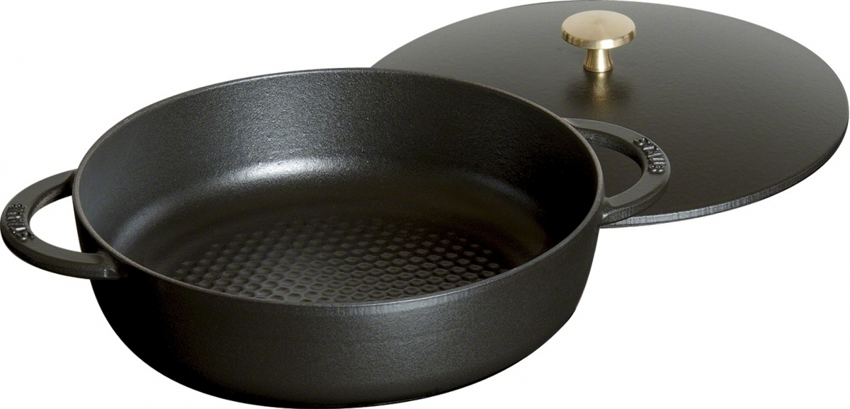 cm mit Staub Deckel Bräter Schmortopf Multifunktionsbräter 24 schwarz