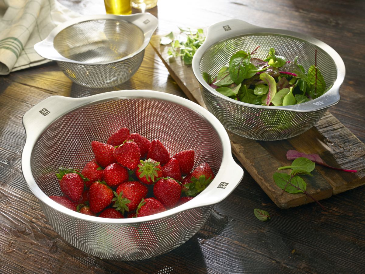 Salatsieb Seiher Zwilling Küchensieb Table Sieb Edelstahl Set 3er Nudelsieb