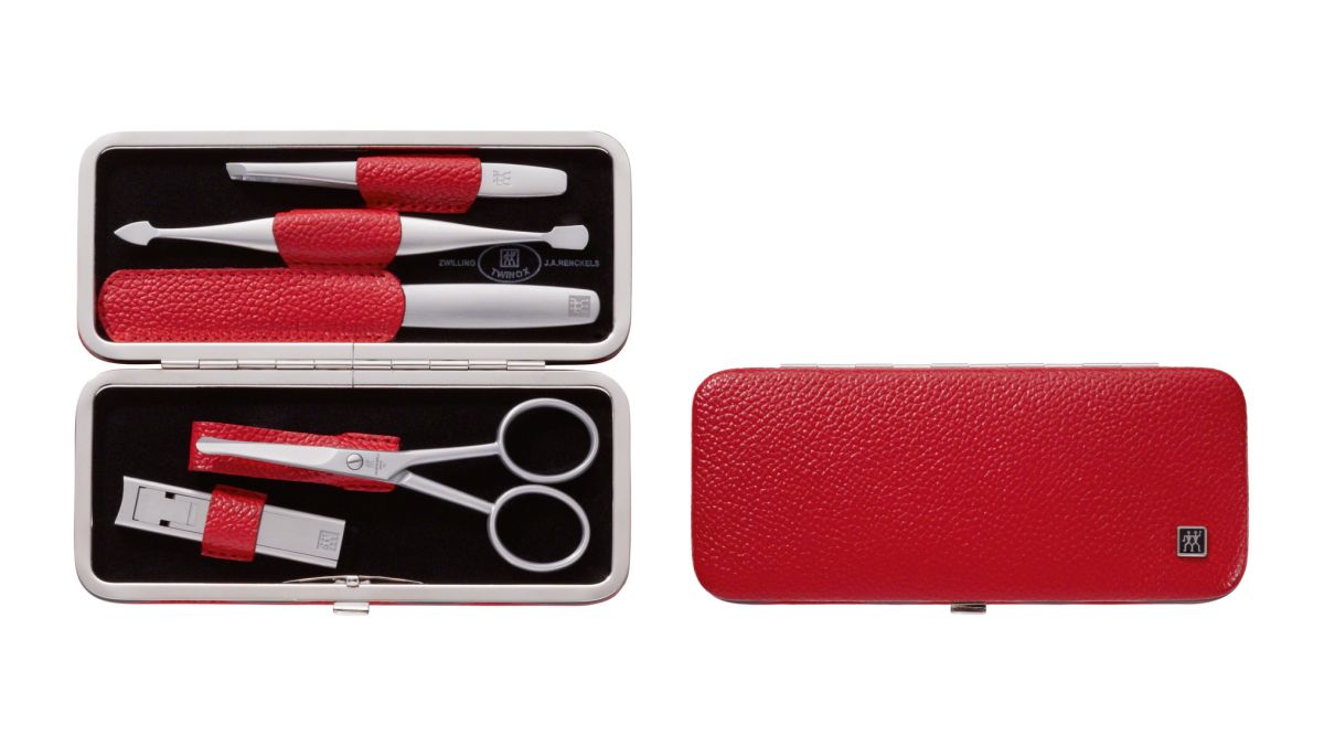 5tlg. Leder Rahmen-Etui, TWINOX Zwilling hochwertigem Manicure