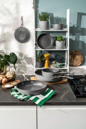 BALLARINI Salina Bratpfanne aus Aluminium, 28 cm, Antihaftbeschichtung, für alle Herdarten, Grau