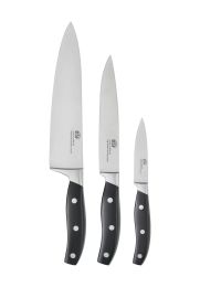 BSF Daytona Messerset,Kochmesser Küchenmesser 3-tlg Schwarz Langlebigkeit des Klingenstahls