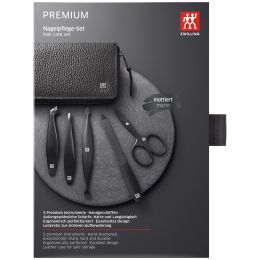 Zwilling Maniküre Pediküre Set 5tlg. mit Nagelschere, Leder, schwarz