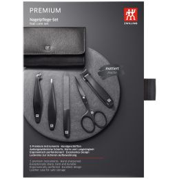 Zwilling Maniküre Pediküre Set 5tlg. mit Nagelknipser, Leder, schwarz