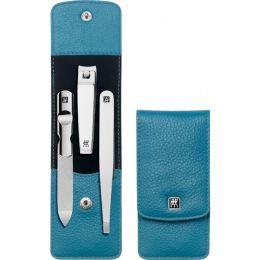 ZWILLING Hochwertige  Maniküre Pediküre Set 3tlg. mit Nagelknipser, Petrol, Promoset