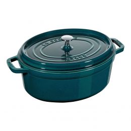 Staub La Cocotte Cocotte Bräter Kochtopf 33 cm, oval, La-Mer, Gusseisen alle Herdarten