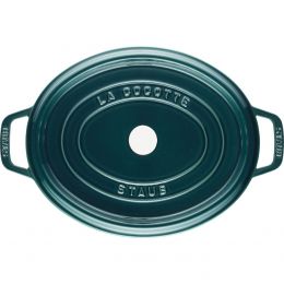 Staub La Cocotte Cocotte Bräter Kochtopf 33 cm, oval, La-Mer, Gusseisen alle Herdarten